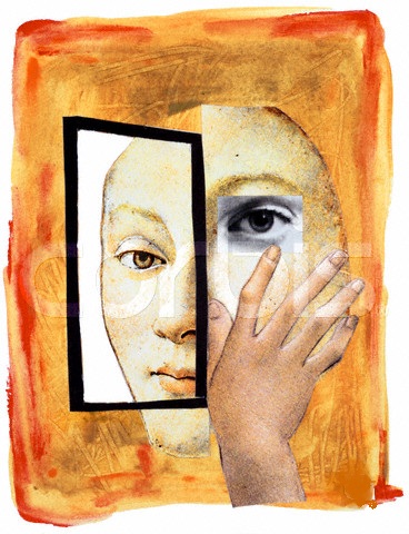 Face in Window with Hand